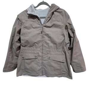 Van Heusen - Reversible jacket- Tan polyester and Cream faux fur - Size L